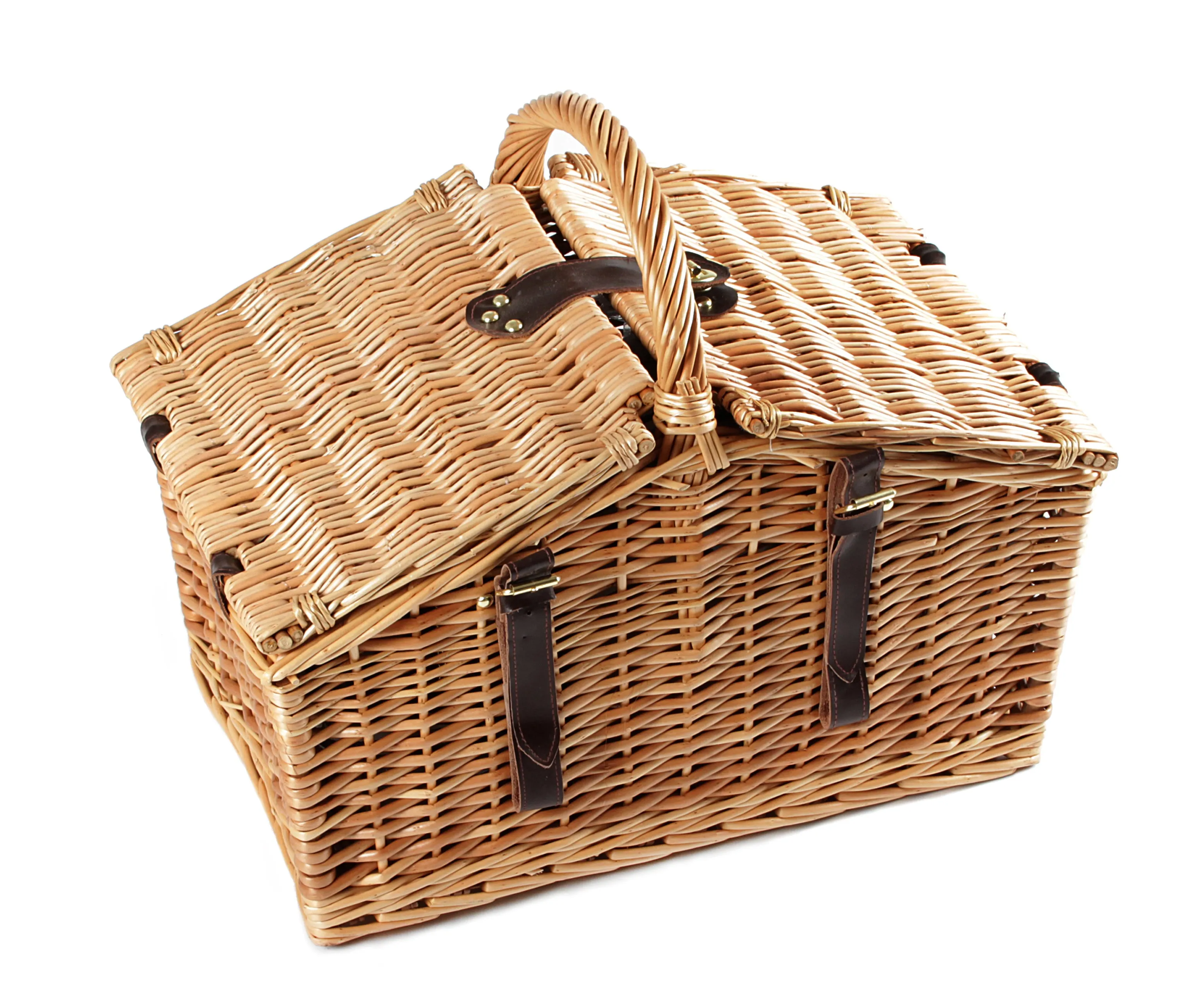 Greenfield Collection Somerley Willow Picnic Hamper for Four People with Matching Blanket