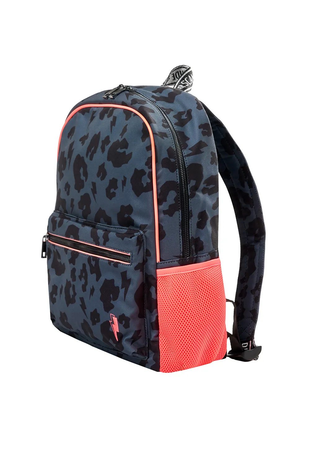 Grey with Black Leopard Backpack