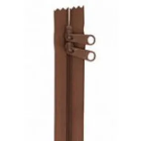 Handbag Zippers 30" Double Slide-Seal Brown