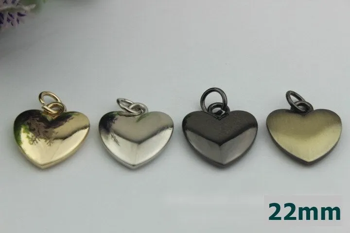 Heart Zipper Pull 1/10 pcs Bag Hardware Charm Slider Metal Gold Silver Gunmetal Bronze Wholesale Handmade Purse Handbag Making 22 15mm Bulk