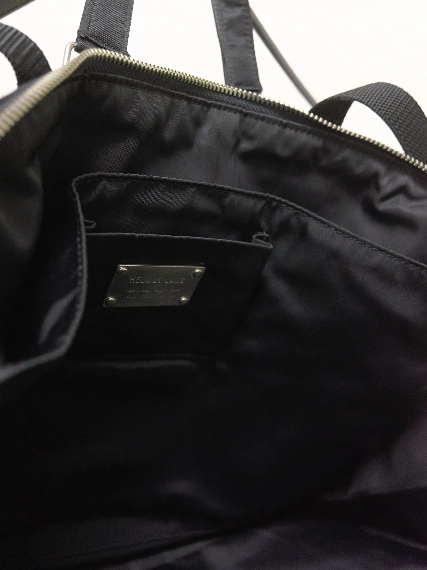 Helmut Lang 1990s-2000s black nylon two way briefcase backpack