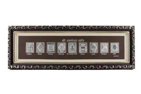 Hem Jewels 999 Pure Silver Astha Mangala Darshan Frame for Home Decor (Silver, 12 x 4 Inches) , metal