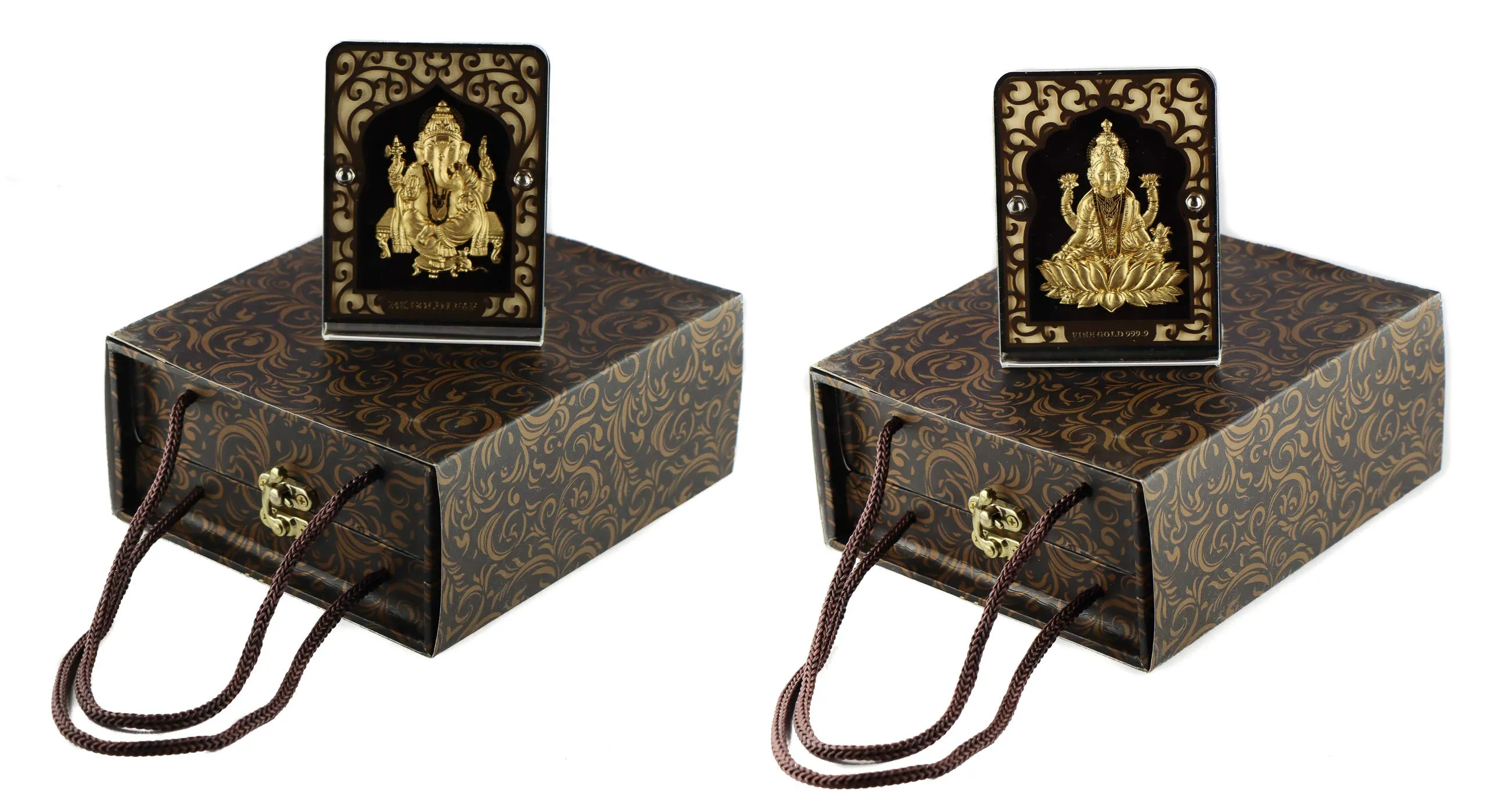 Hem Jewels Ganesh & Lakshmi Frame Combo Pack for Gift and Home Décor (4 X 3 Inches)