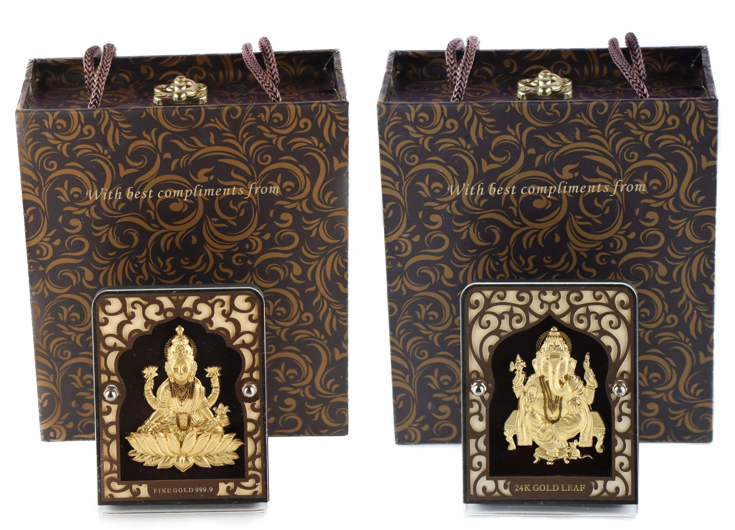 Hem Jewels Ganesh & Lakshmi Frame Combo Pack for Gift and Home Décor (4 X 3 Inches)