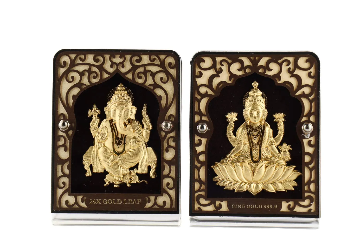 Hem Jewels Ganesh & Lakshmi Frame Combo Pack for Gift and Home Décor (4 X 3 Inches)