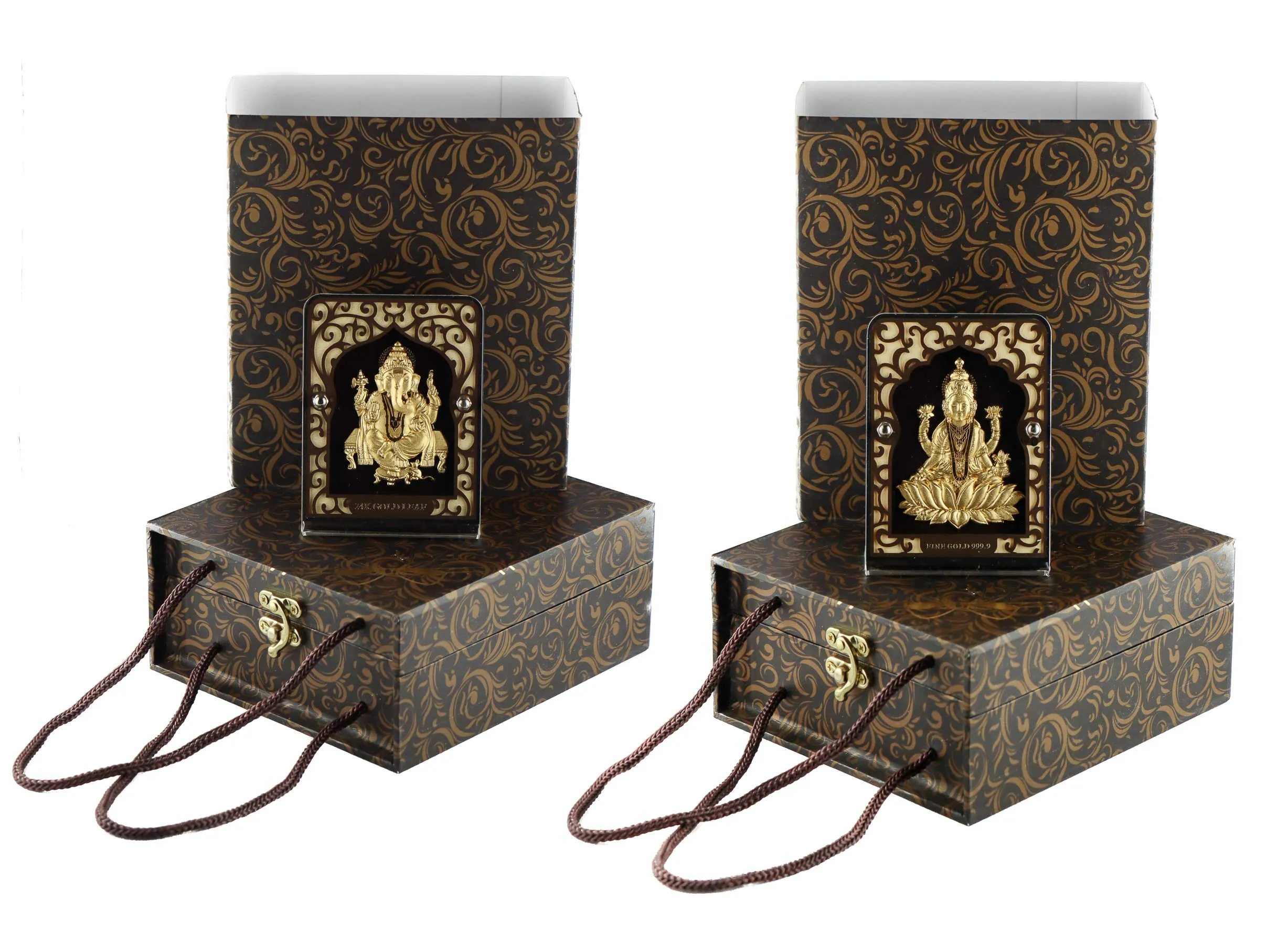 Hem Jewels Ganesh & Lakshmi Frame Combo Pack for Gift and Home Décor (4 X 3 Inches)