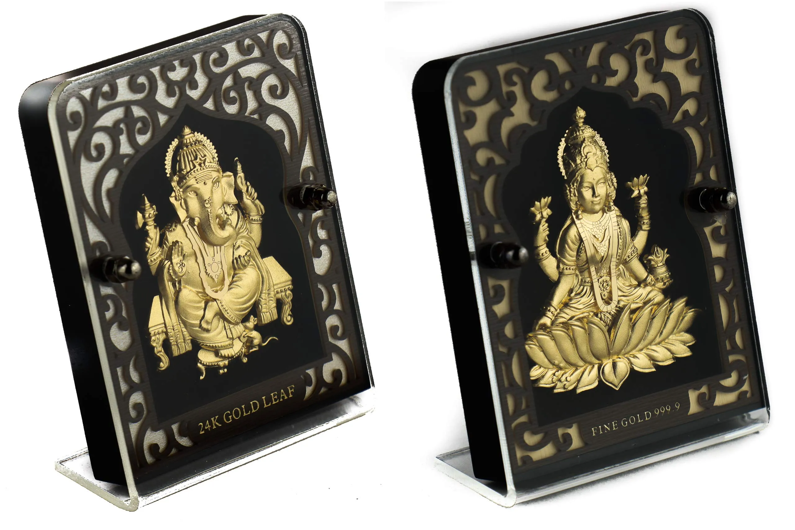 Hem Jewels Ganesh & Lakshmi Frame Combo Pack for Gift and Home Décor (4 X 3 Inches)