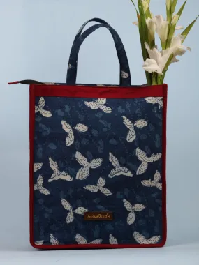 Indigo White Hand Block Printed Tote Bag - B0302