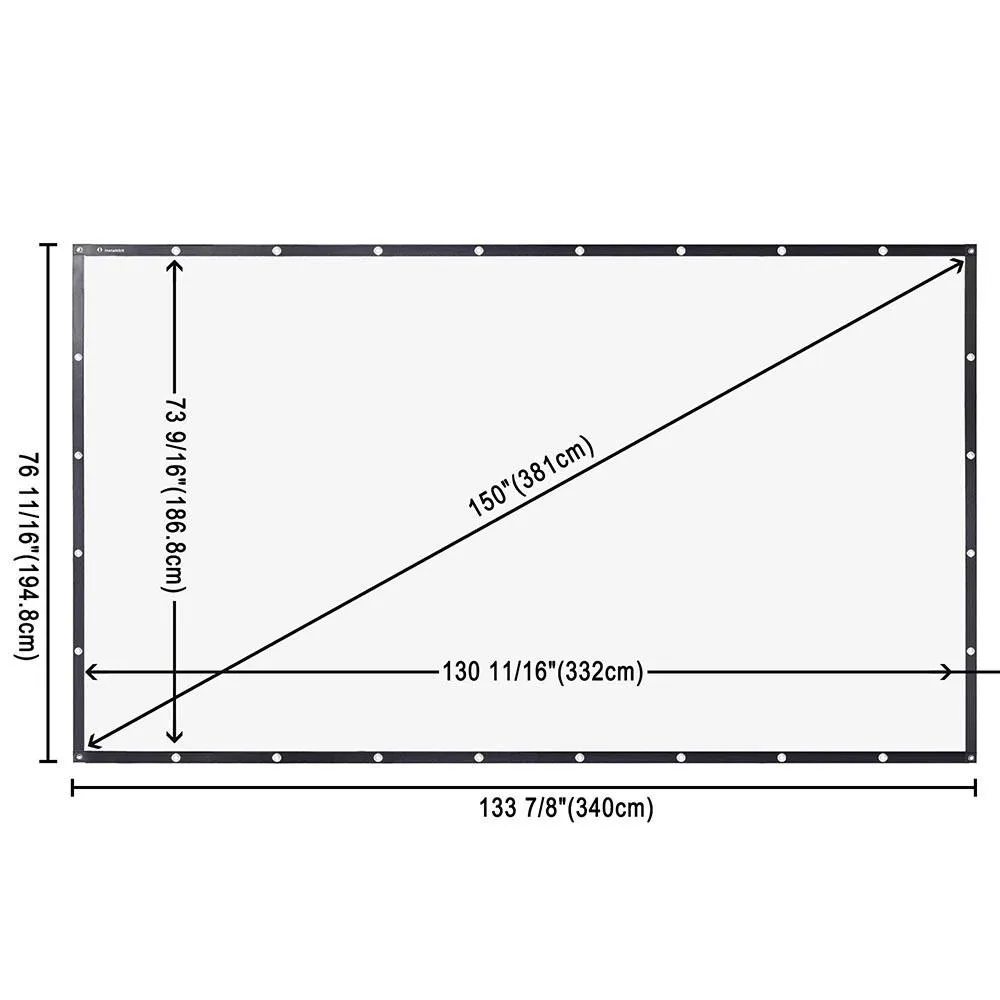 Instahibit PVC Projector Screen Material 150" 16:9