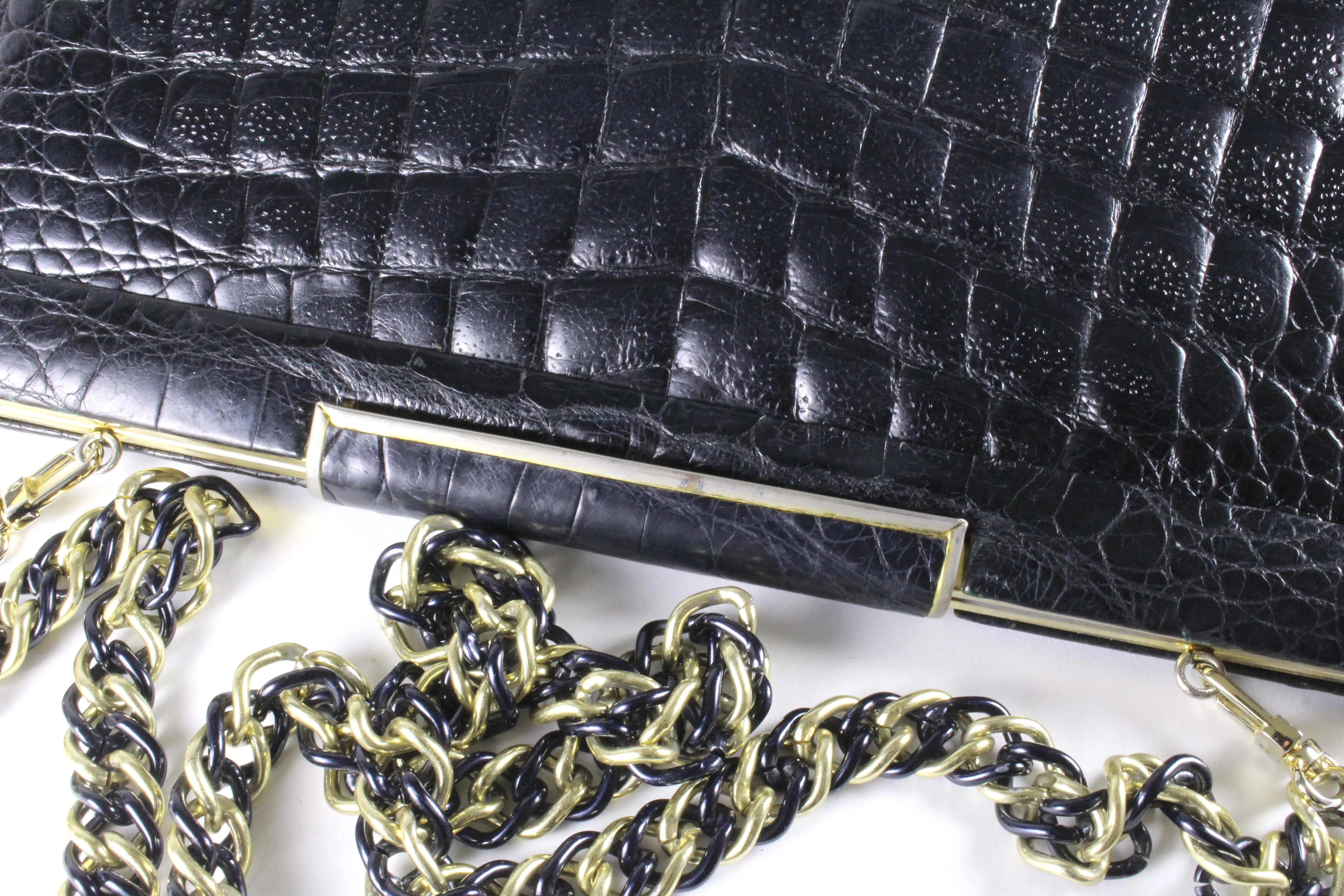 J. PEREZ crocodile skin handbag