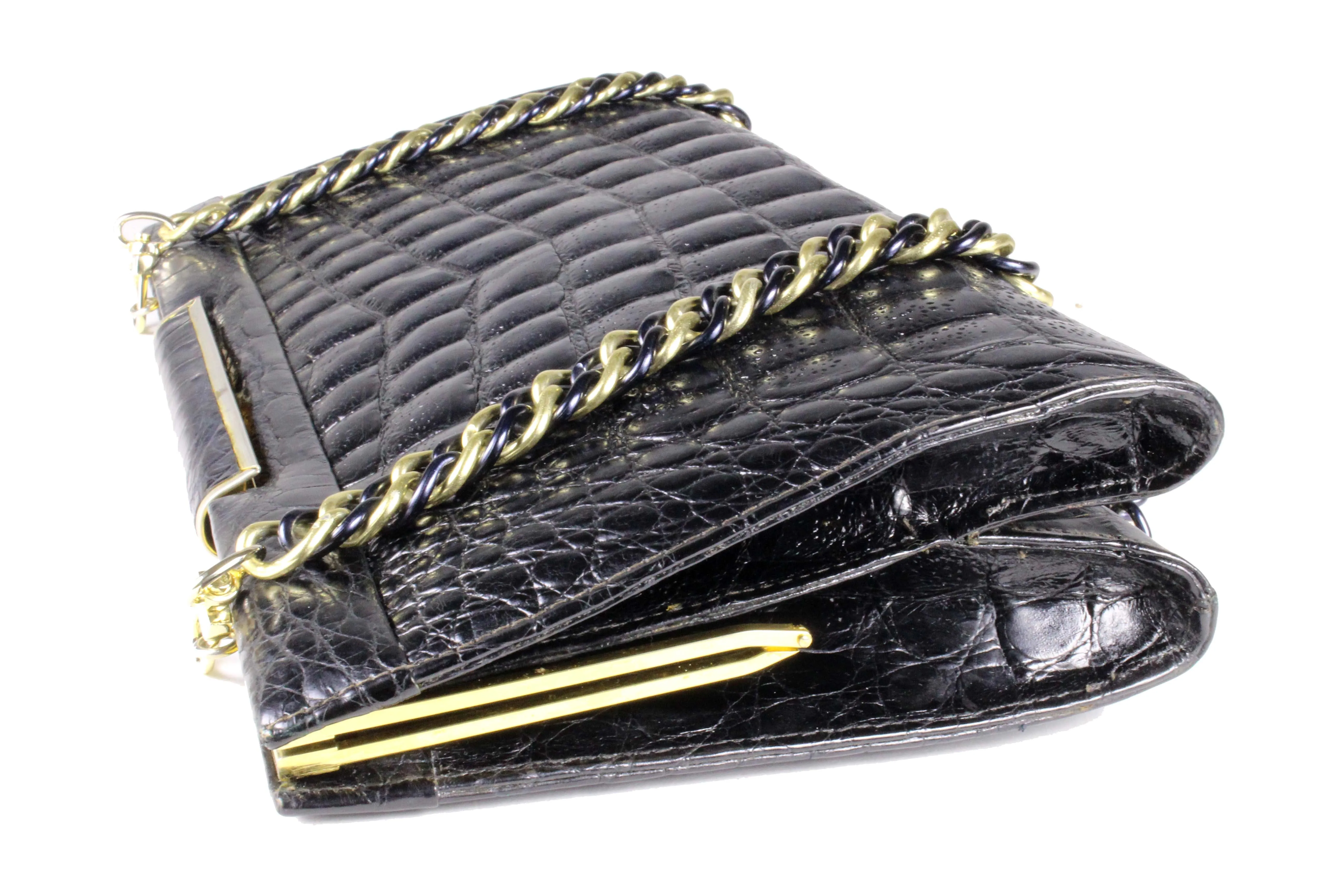 J. PEREZ crocodile skin handbag