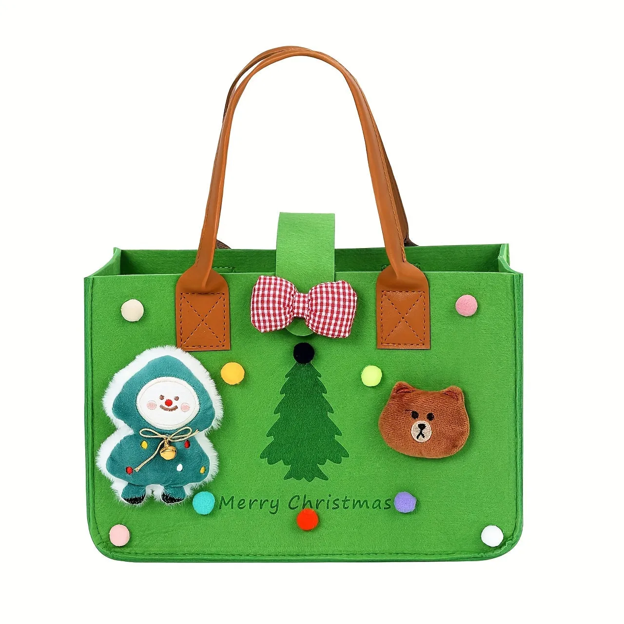 Jolly Christmas Tote Bags: Festive Handbags for Gifts and Groceries - Perfect for Christmas Shopping and Party Favors - Cartoon Designs, Multiple Pockets, and Reusable