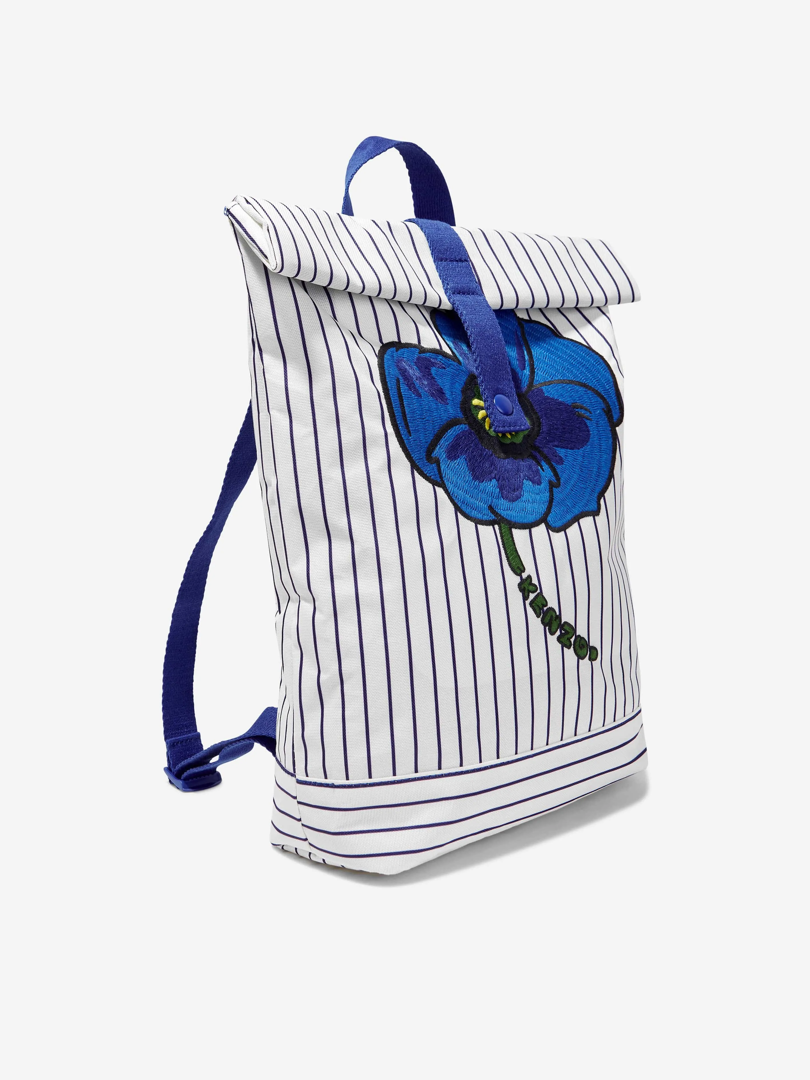 KENZO Kids Striped Flower Backpack in Navy