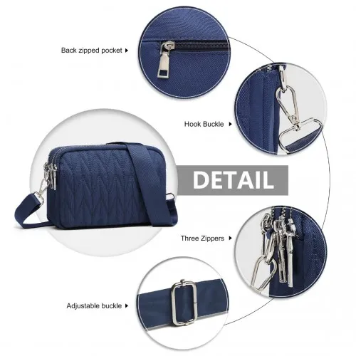 Kono Multi Pocket Waterproof Small Crossbody Bag - Navy | Durable & Stylish for Everyday Adventures