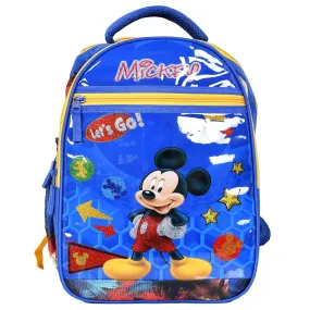 Kuber Industries Disney Mickey School Bag | Shining Laminated School Bags | Student Bookbag | School Bag for Girls & Boys | School Backpack for Kids | 4 Compartments School Bag | Blue