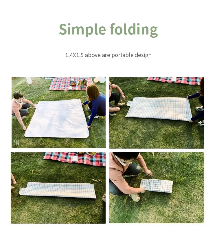 Kuber Industries Picnic Mat | Foldable Blanket for Picnic | Water Resistant Handy Mat | Portable Mat for Outdoor | Bag Design Picnic Mat | JY2236 | White