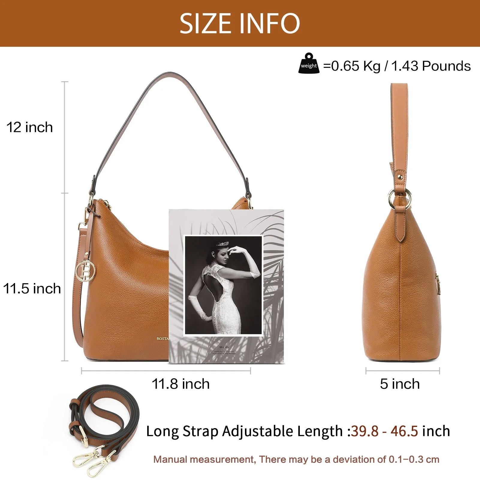 Kweli Trendy Leather Crossbody Hobo Bag for Hands-Free Carrying