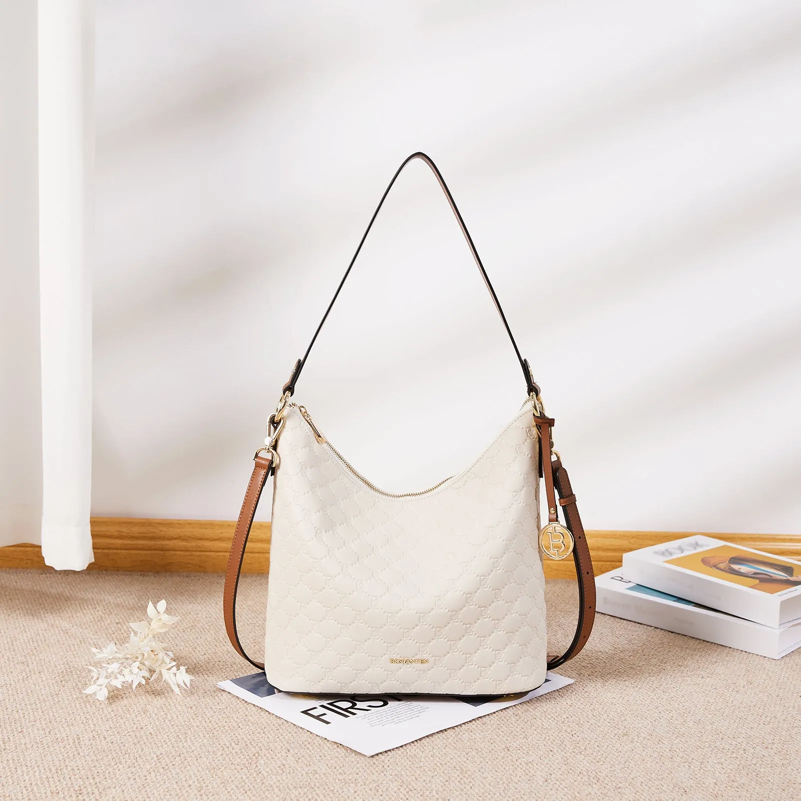 Kweli Trendy Leather Crossbody Hobo Bag for Hands-Free Carrying