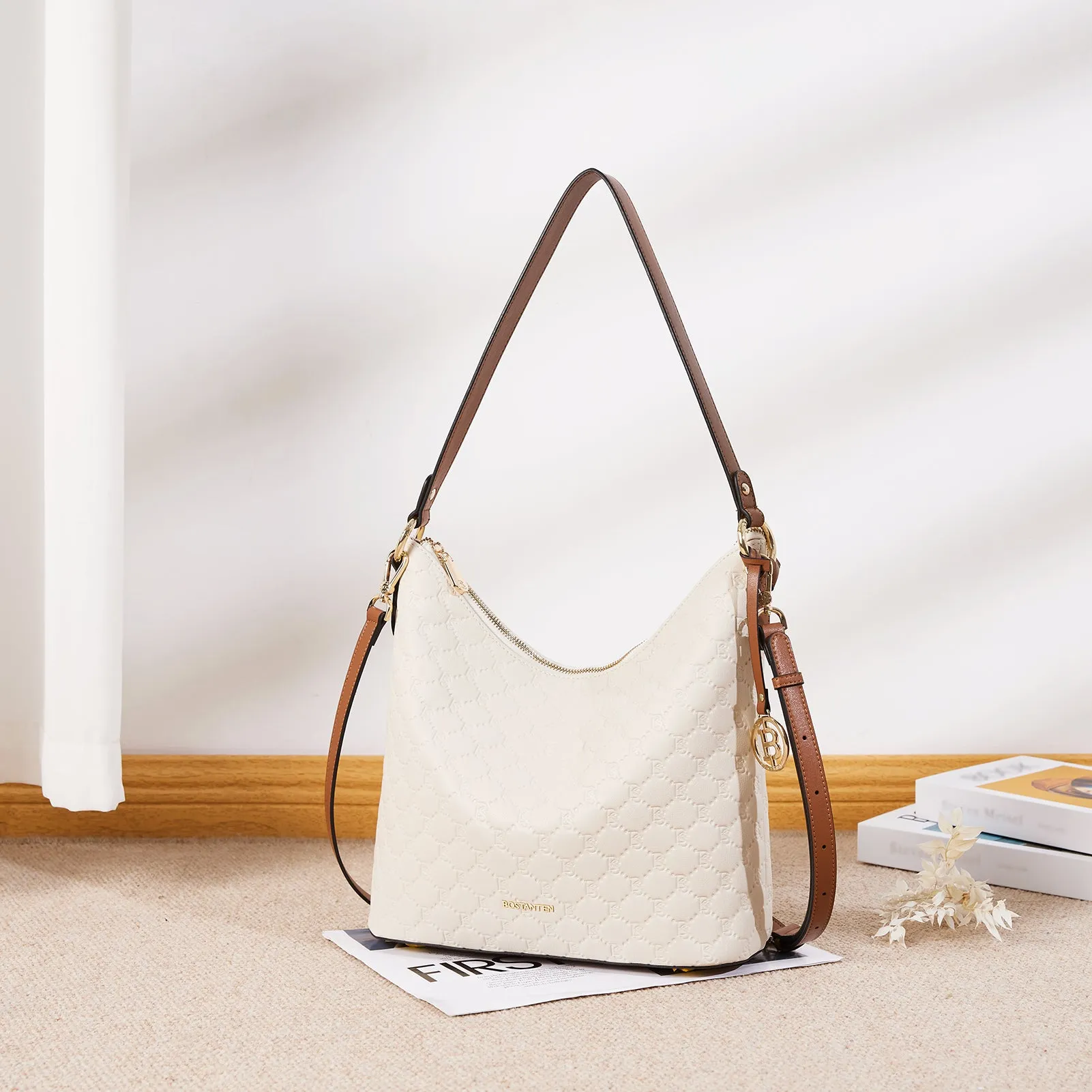 Kweli Trendy Leather Crossbody Hobo Bag for Hands-Free Carrying