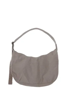 Large Nylon Crescent Bag in Dove