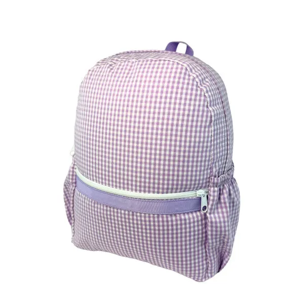 Lilac Gingham Medium Backpack w/ Pocket