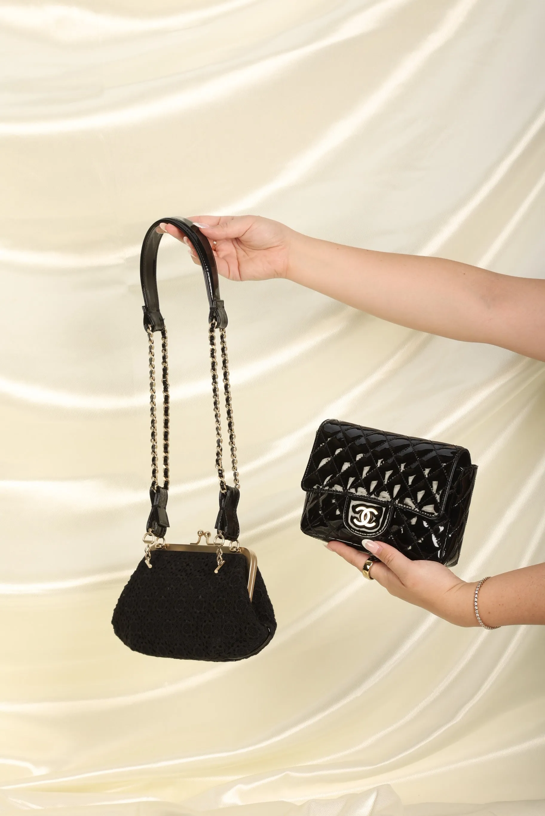 Limited Edition CL Crochet & Patent Double Bag