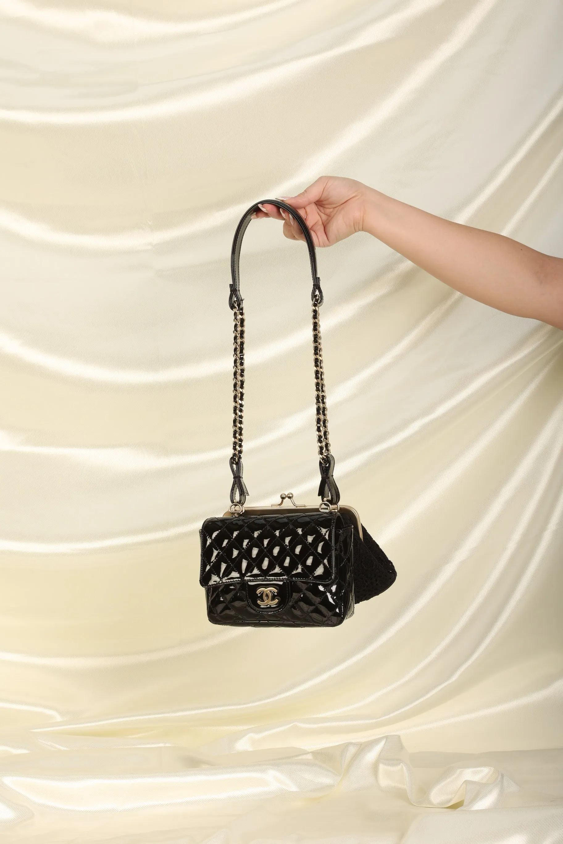 Limited Edition CL Crochet & Patent Double Bag