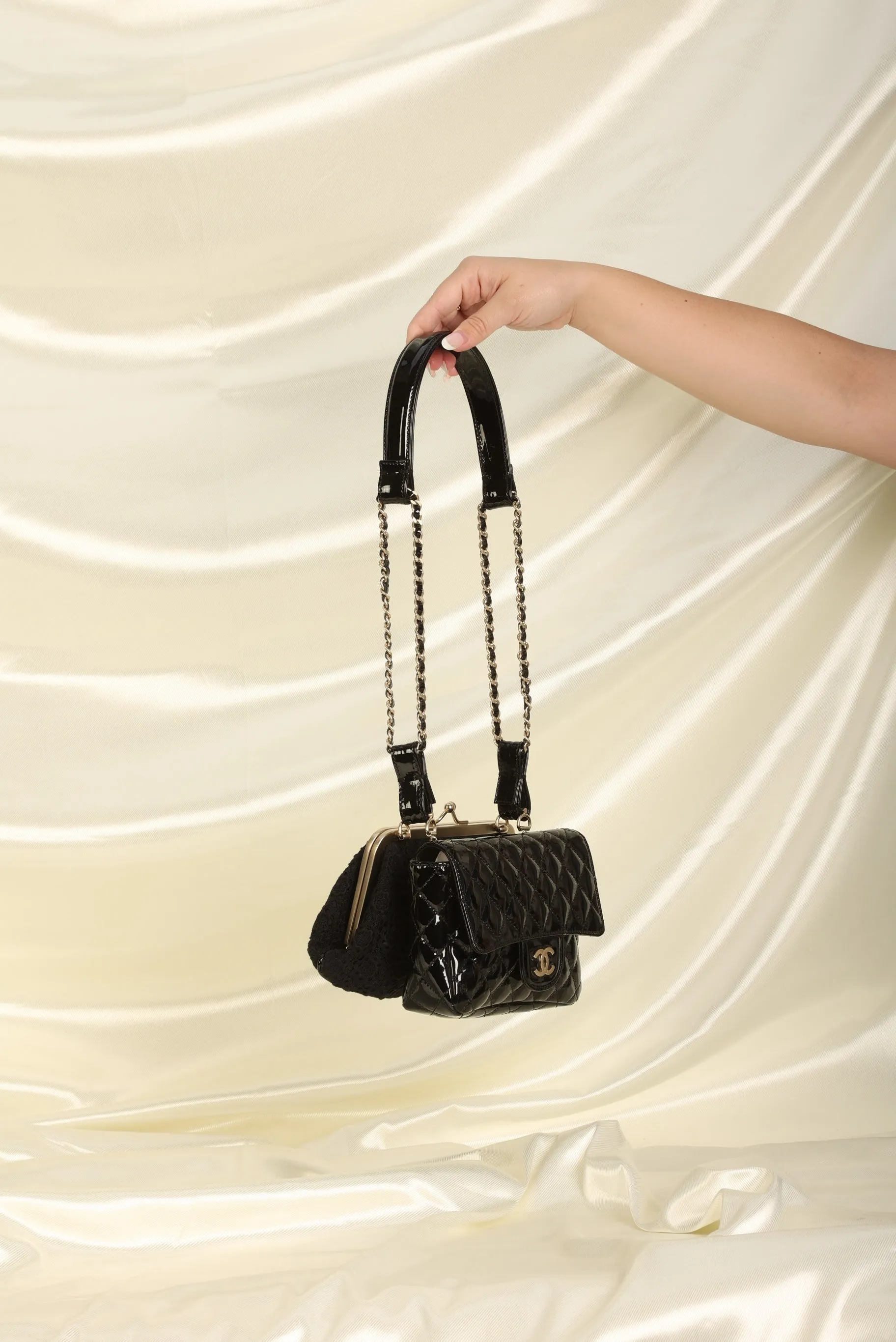 Limited Edition CL Crochet & Patent Double Bag