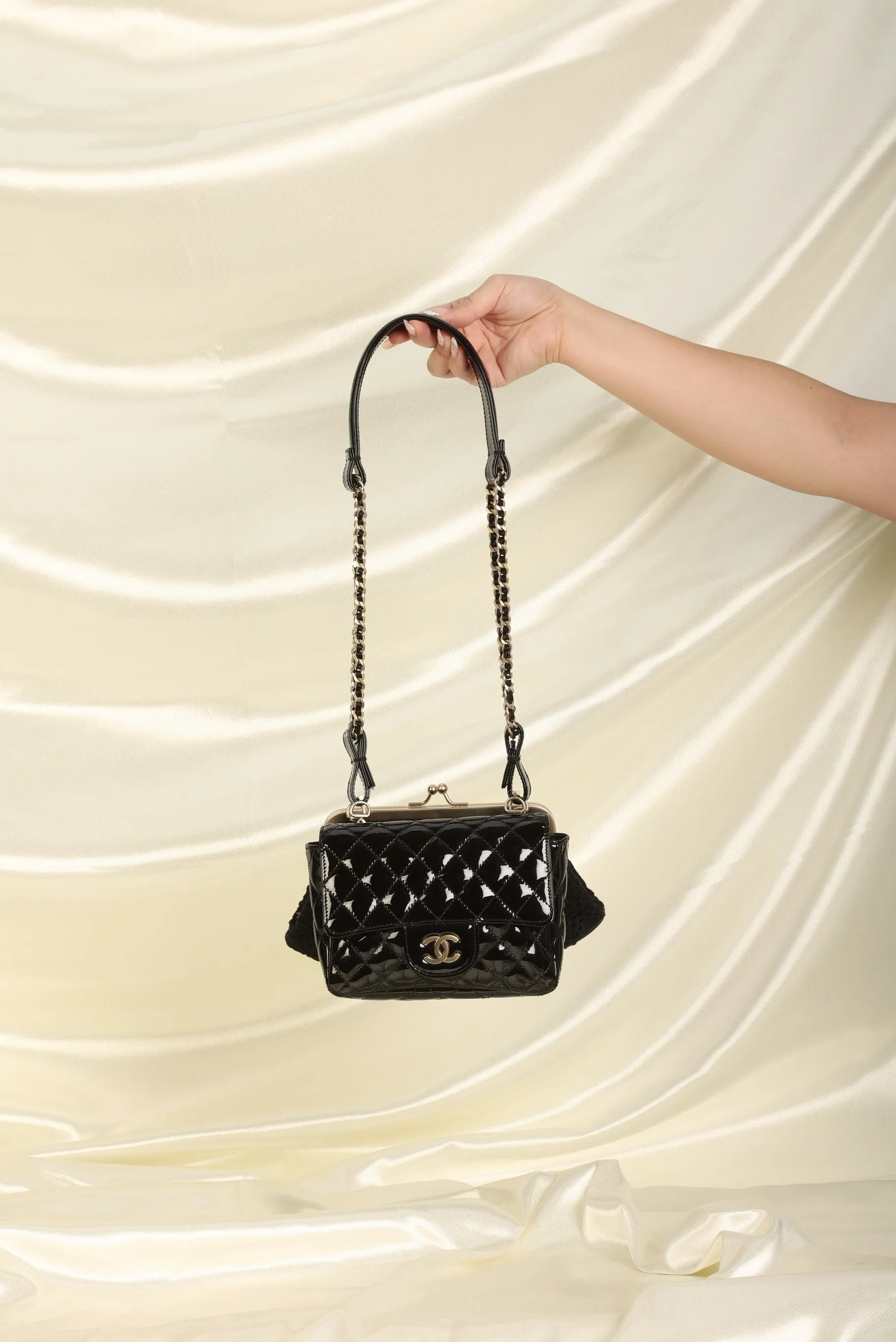 Limited Edition CL Crochet & Patent Double Bag