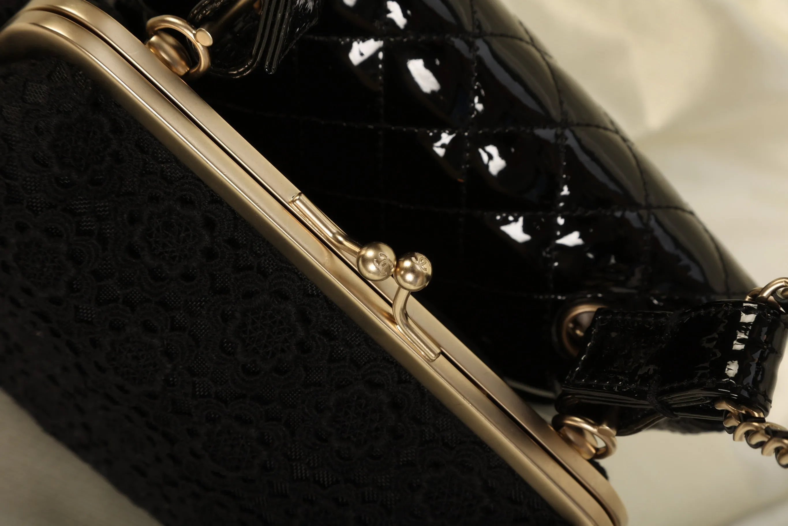 Limited Edition CL Crochet & Patent Double Bag