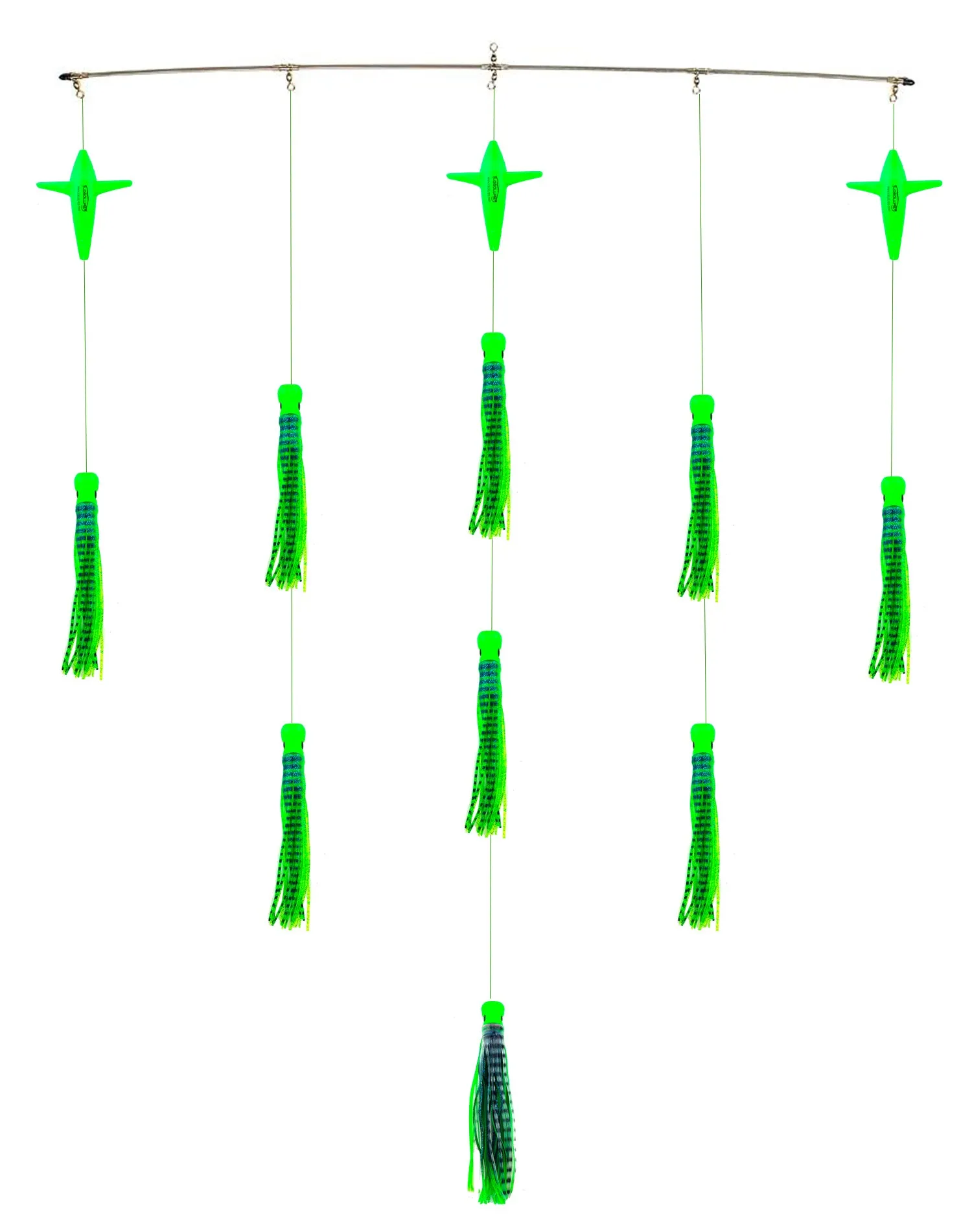 Lobo Lures 36" Skipjack UV Hybrid Green Machine Splash Spreader Bar