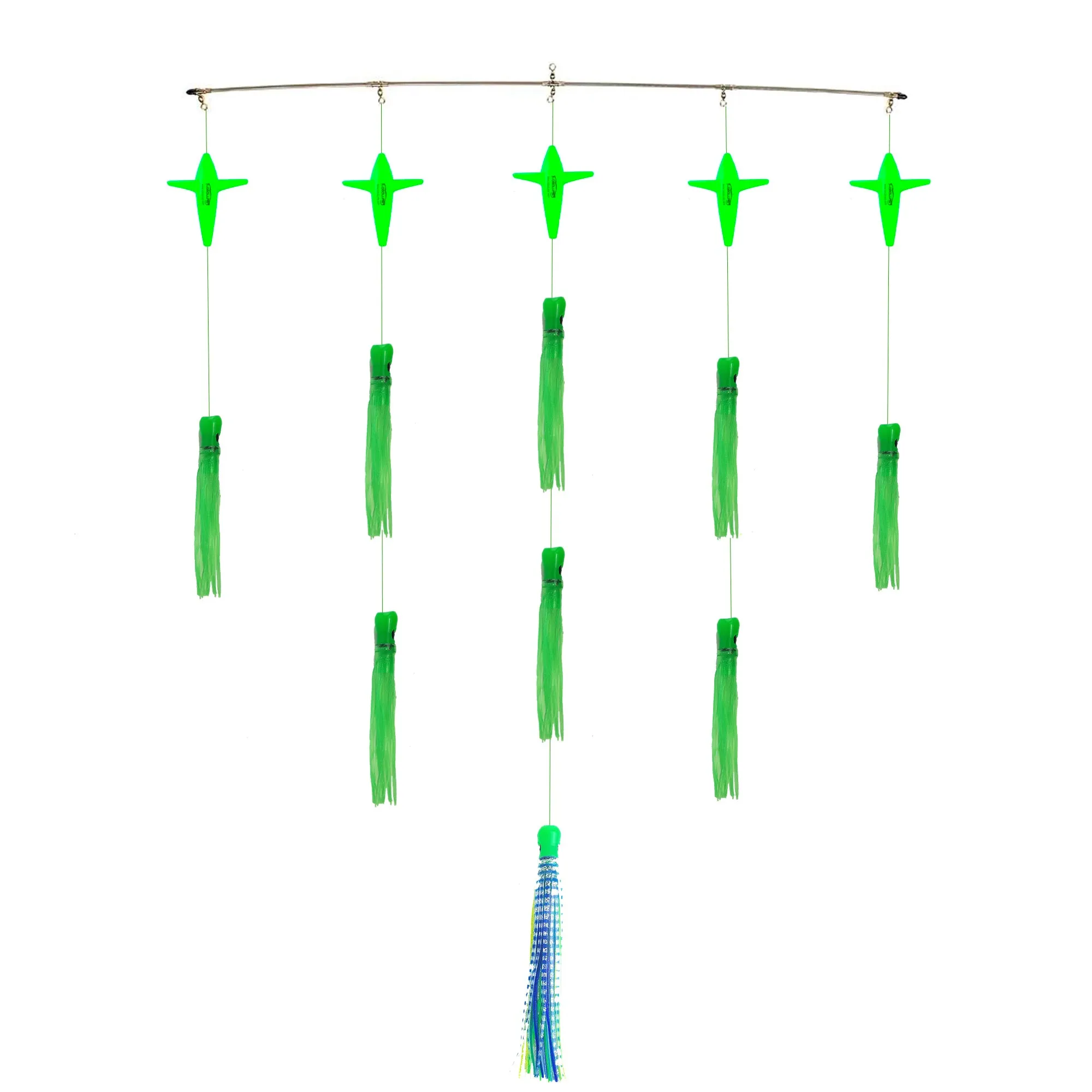 Lobo Lures 36" Skipjack UV Hybrid Green Machine Splash Spreader Bar