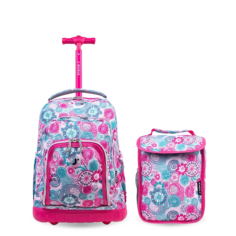 Lollipop Kids Rolling Backpack With Lunch Bag (16 Inch)