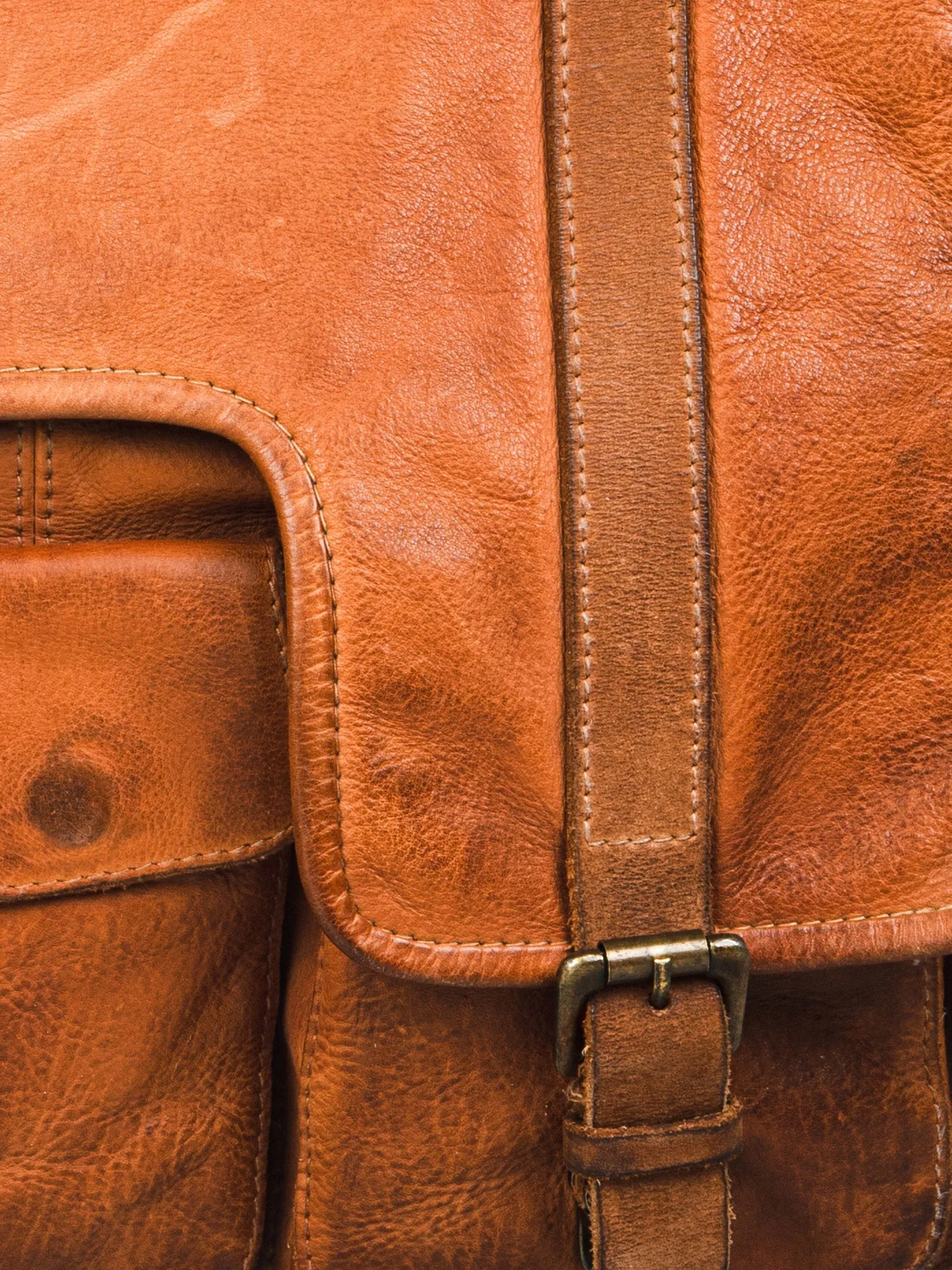 Lucas: Portfolio Office Bag In Washed Veg Tan Leather