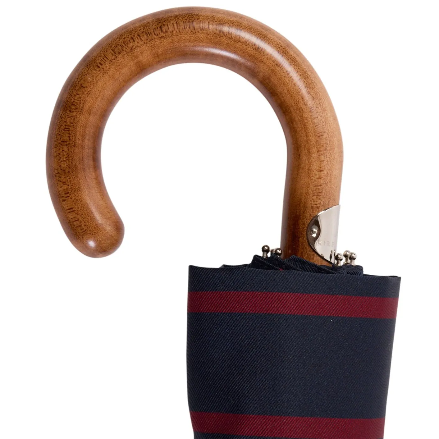 Maglia Francesco Navy and Red Travel Umbrella with Maple Handle