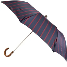 Maglia Francesco Navy and Red Travel Umbrella with Maple Handle