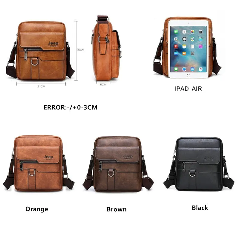 Man Leather Bag Shoulder Crossbody Bags For Men Cow Split Leather Male iPad Business Messenger Bag