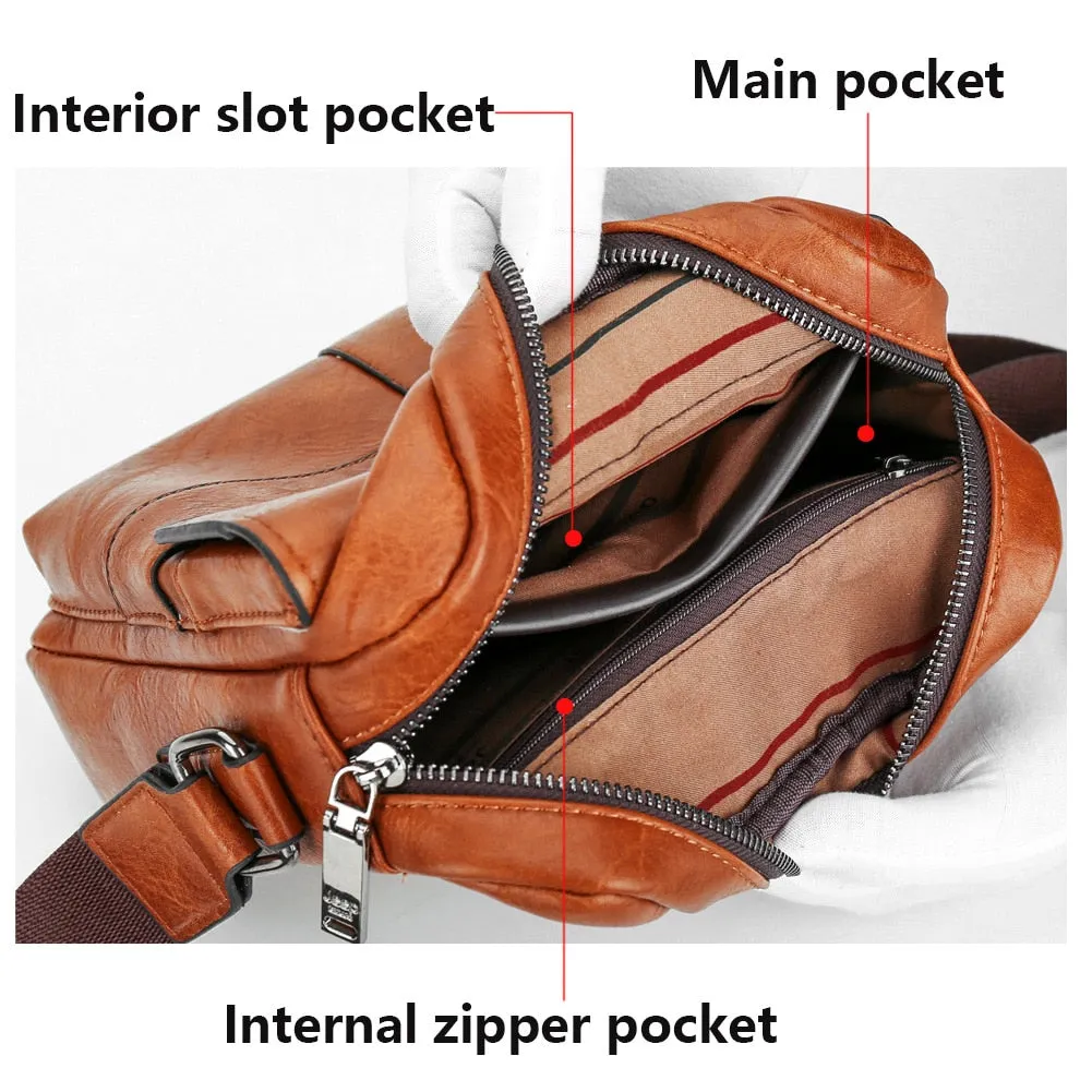 Man Leather Bag Shoulder Crossbody Bags For Men Cow Split Leather Male iPad Business Messenger Bag