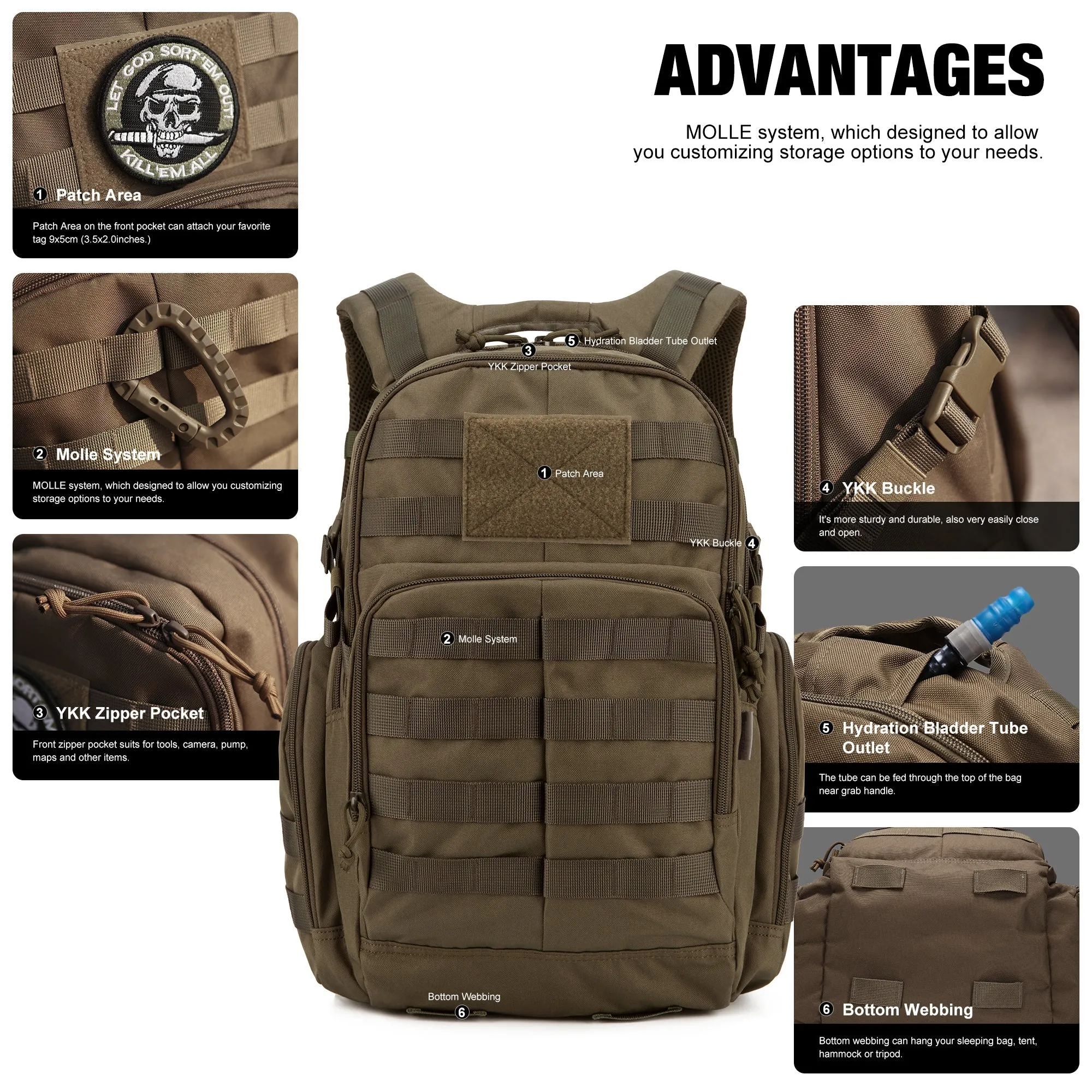 Mardingtop 25L Molle Hiking daypacks