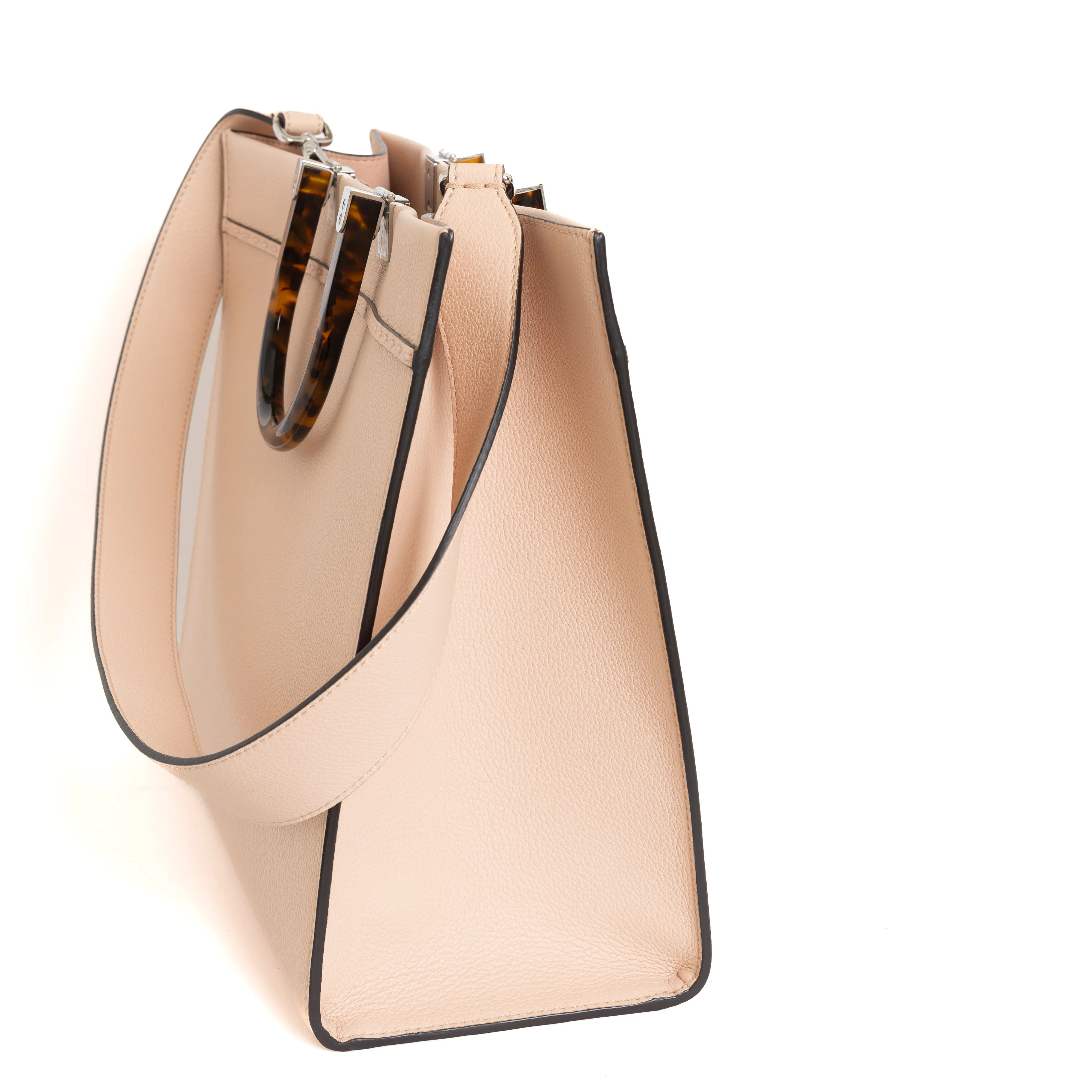 Medium Sunshine Tote, Light Pink Grained Calfskin