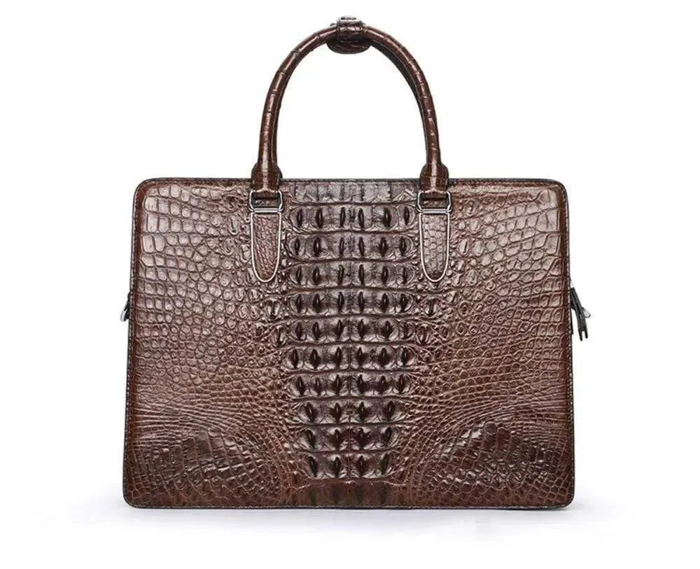 Men's Crocodile Leather  Briefcase ,Crocodile Shoulder Bag ,Cross body,Laptop ,Messenger Bag