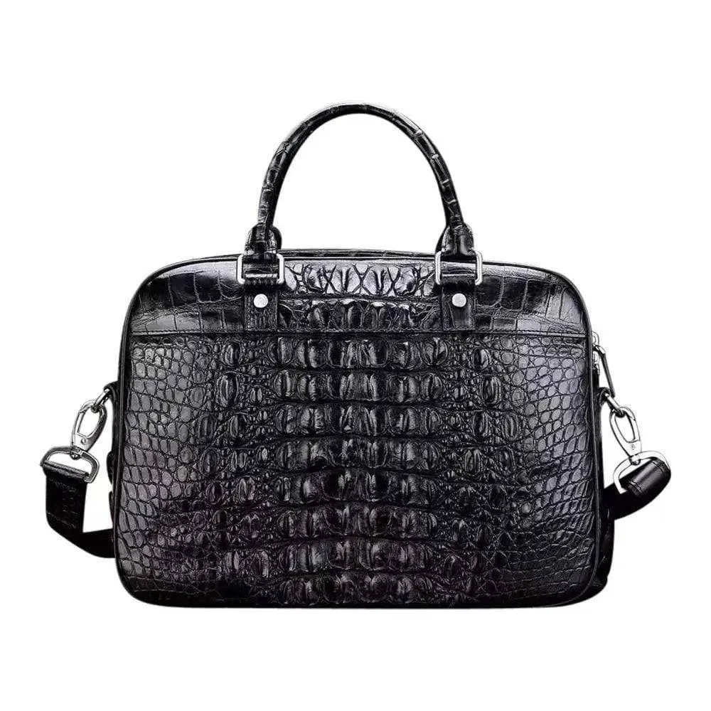 Men's Crocodile Leather Briefcase Messenger Travel Laptop Bag  |  Rossieviren