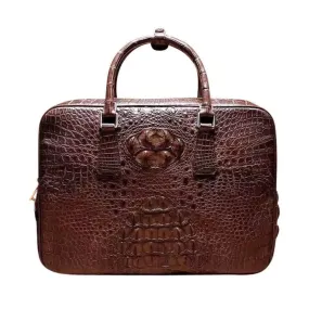 Men's Genuine Crocodile Skin Leather Business Briefcase Bag,Laptop Bags,Business bags With Pass code lock