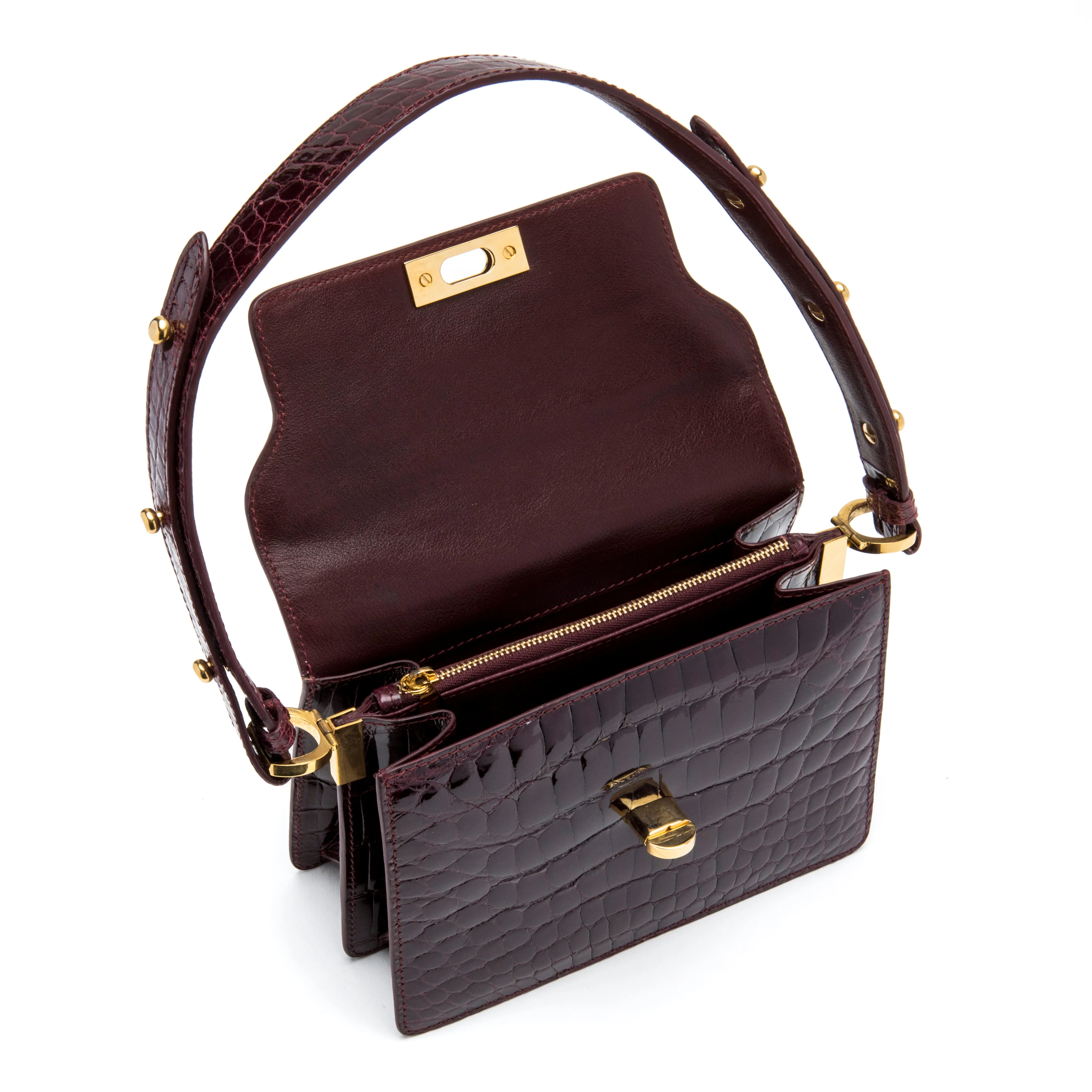 Metropolitan Handbag in Cognac Alligator