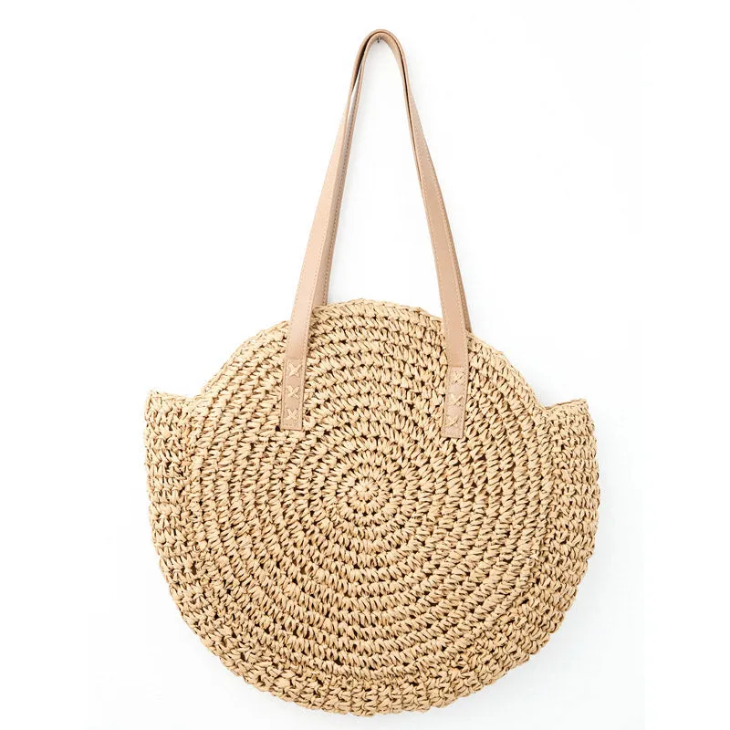 Natural Rattan Handmade Beach Tote Bag