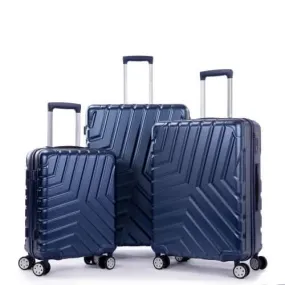 Navy 3-Piece Hardside Luggage Collection with TSA Lock & Complimentary Accessories