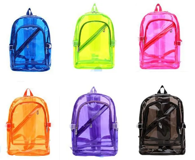 NEW Waterproof Backpack Transparent Clear Plastic for Teenage Girls