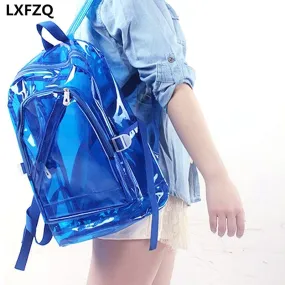 NEW Waterproof Backpack Transparent Clear Plastic for Teenage Girls