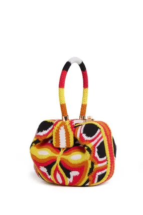 Nina Bag in Red, Yellow & Black Crochet