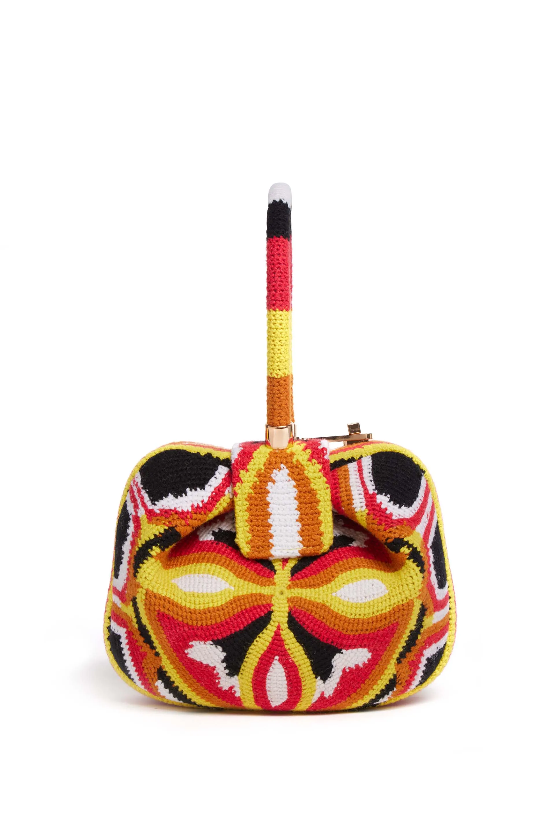 Nina Bag in Red, Yellow & Black Crochet